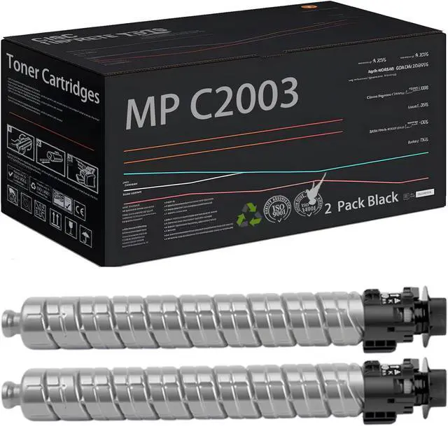 Main image of Toner Cartridges Compatible with Ricoh MP C2003 C2004 C2004ex C2503 C2504 C2504ex Printer, Toner Supply High Yield 16000 Pages (2 Pack Black)