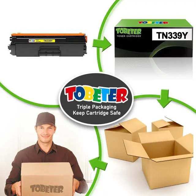 Alt view image 5 of 7 - ToBeter Compatible TN339 Yellow Toner Replacement for Brother TN339Y TN-339Y TN-339 Toner Cartridge for MFC-L9550 MFC-L9550CDW HL-L9200 HL-L9300 Printer (6,000 Pages, High Yield, 1 Yellow)