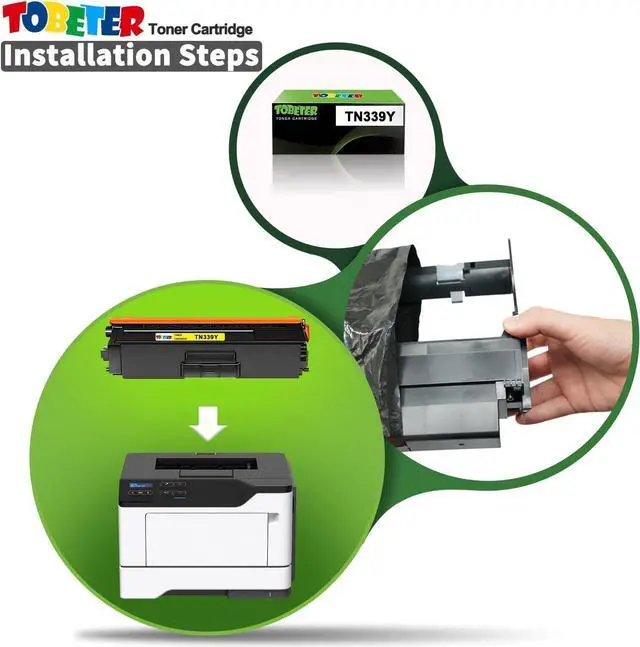Alt view image 4 of 7 - ToBeter Compatible TN339 Yellow Toner Replacement for Brother TN339Y TN-339Y TN-339 Toner Cartridge for MFC-L9550 MFC-L9550CDW HL-L9200 HL-L9300 Printer (6,000 Pages, High Yield, 1 Yellow)