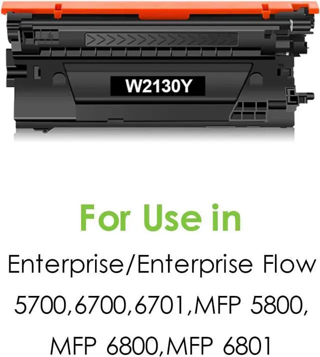 Alt view image 2 of 7 - Remanufactured 213Y 213A 213X Extra High Capacity Toner Cartridge Replacement for W2130Y for HP 5700 6700 6701 MFP 5800 MFP 6800 MFP 6801 Printer (1 Black)