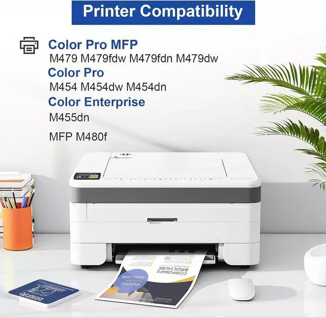 Alt view image 2 of 6 - Ennovor 414X Toner Cartridges (with Chip) Replacement for HP 414X 414A W2020X W2021X W2022X W2023X Toner for Color Pro MFP M479fdw M479fdn M479dw M454dw M454dn M479 M454 M455dn M480f Printer, 4 Pack