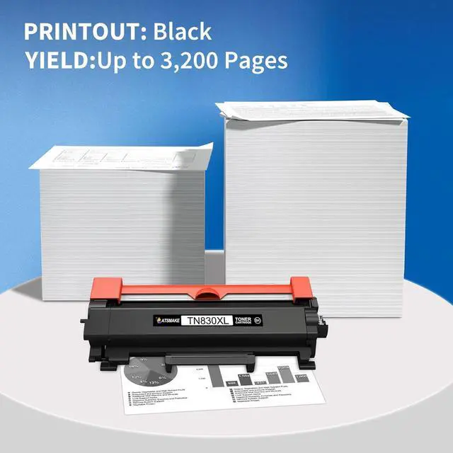 Alt view image 3 of 6 - TN830XL Toner (with Chip) High Yield Replacement for Brother TN830XL TN830 Toner for Brother DCP-L2640dw HL-L2405w HL-L2460DW HL-L2400D HL-L2480DW MFC-L2820DW Printer, Black