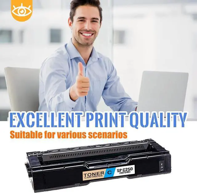 Alt view image 6 of 6 - 1 Pack SP C250 Cyan Toner Cartridge | Replacement for Ricoh SP C250 Work with SP C250DN C250SF C261DNw C261SFNw | 407540