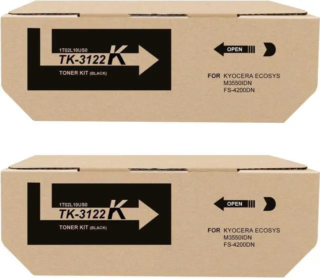 Main image of TK3122 TK-3122 1T02L10US0 (2 Pack, Black) Toner Cartridge Compatible with ECOSYS M3550idn FS-4200DN Printer