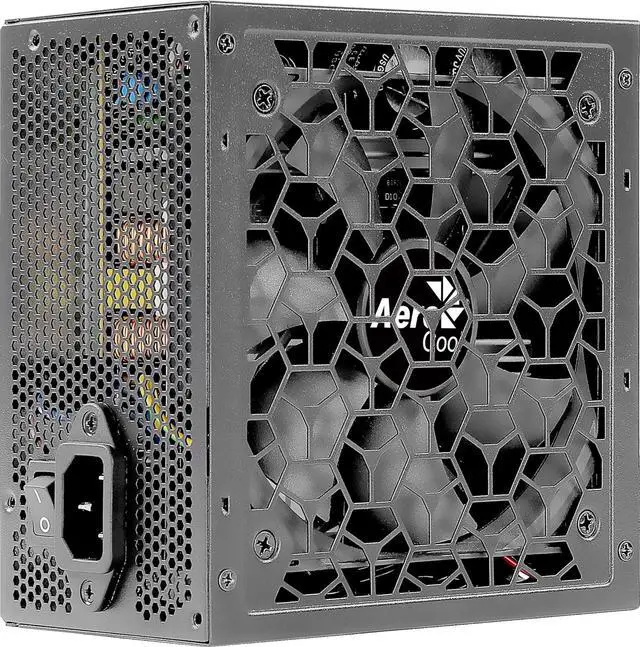 Alt view image 2 of 7 - Aerocool AEROB550, PC Power Supply 550W, 80Plus Bronze 230V EU, ATX 12V, Fan 12cm, Black