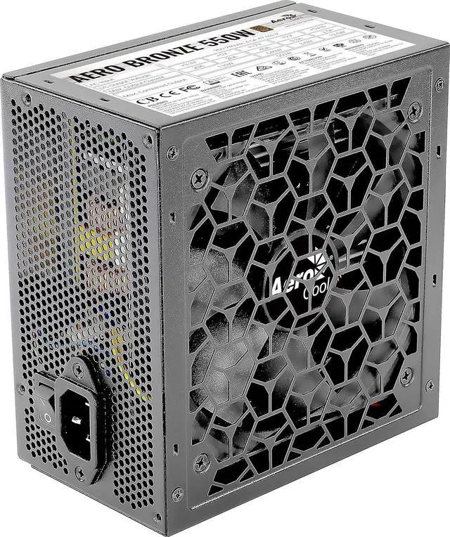 Alt view image 5 of 7 - Aerocool AEROB550, PC Power Supply 550W, 80Plus Bronze 230V EU, ATX 12V, Fan 12cm, Black