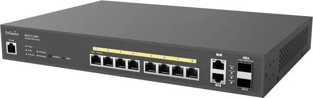 Alt view image 3 of 4 - EnGenius Cloud ECS1112FP 8-Port Gigabit PoE+ Switch