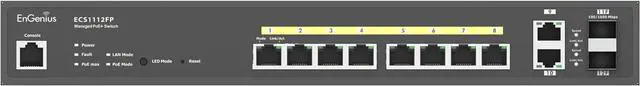 Main image of EnGenius Cloud ECS1112FP 8-Port Gigabit PoE+ Switch