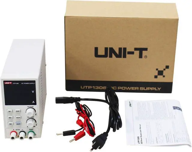 Alt view image 6 of 7 - UNI-T DC Power Supply Variable Adjustable Bench Power Supply Switching Regulated 32V 6A OVP OCP OTP 4 Digits LED Display with Plug Adapter Power Cord Output Cables UTP1306