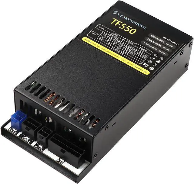 Alt view image 2 of 7 - Flex ATX 550W Power Supply Fully Modular PSU Full Voltage 110/220V AC for POS AIO System Desktop Gaming Server Small Form Factor Mini ITX Computer Power Supplies (TF550B)