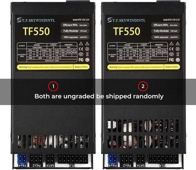 Alt view image 4 of 7 - Flex ATX 550W Power Supply Fully Modular PSU Full Voltage 110/220V AC for POS AIO System Desktop Gaming Server Small Form Factor Mini ITX Computer Power Supplies (TF550B)