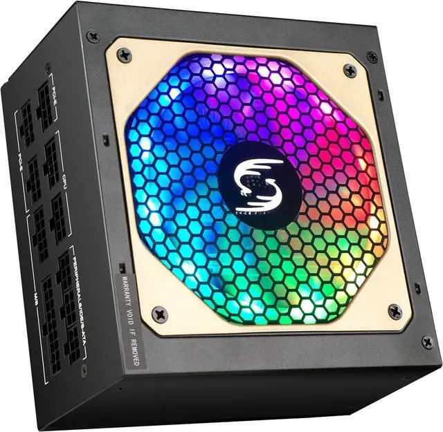 Alt view image 7 of 7 - 650W Power Supply Fully Modular PSU ARGB Gaming PC Power Supply 20+4Pin Connector with 120mm Low-Noise FDB Fan Full Voltage 110/220V