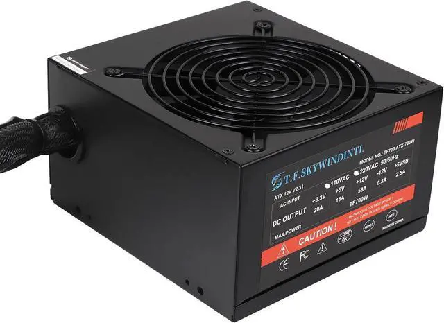 Alt view image 2 of 7 - 700W Power Supply ATX Gaming PC PSU Active PFC Full Voltage 110/220V Computer Power Supplies Gold with 20+4pin Main Power Interface for Desktop Server