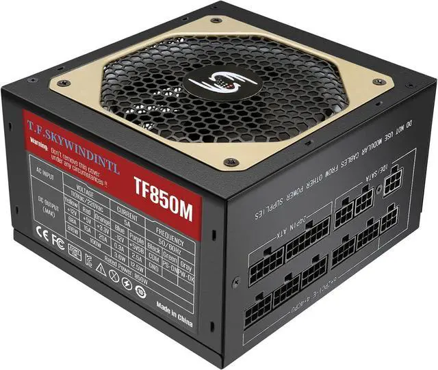 Alt view image 4 of 7 - TF850M ATX Power Supply 850W Modular Gaming PSU Full Voltage 110/220V Computer Power Supplies with 120mm ARGB FDB Fan for Desktop PC Server