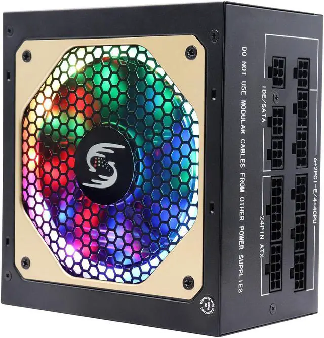 Alt view image 7 of 7 - TF850M ATX Power Supply 850W Modular Gaming PSU Full Voltage 110/220V Computer Power Supplies with 120mm ARGB FDB Fan for Desktop PC Server