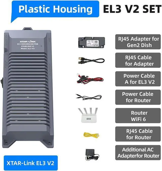 Alt view image 2 of 6 - XTAR-Link EL3 V2- DC Power Supply for Starlink Standard ACTUATED (Gen 2),12V to 48V DC Power Supply,Reduce Power Consumption (EL3 V2 Set)