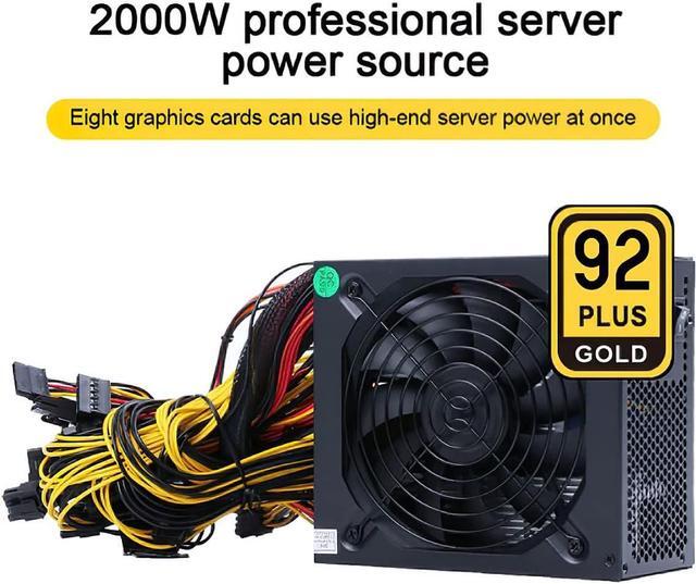 Alt view image 2 of 7 - 2000W Mining Power Supply Support 6 8 GPUs GPU Mining Rig, Aleo ETH Miner, Active PFC, PC 2000W Mining Power Supply PSU for 8 GPU ETH Rig Ethereum Miner Designed 110V-220V
