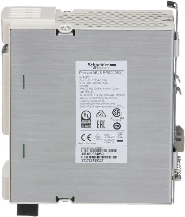 Alt view image 3 of 4 - Schneider Electric Universal Power Supply, Phaseo, 1 or 2 Phase, 100 to 500 V, 24 V, 5 Amp