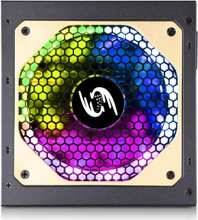Alt view image 3 of 7 - 850W PSU Fully Modular RGB Power Supply Full Voltage 110-240V Standard ATX Form Factor with 24pin Motherboard Power Whisper-Quiet 120mm FDB Fan Active PFC for Desktop Gaming PC