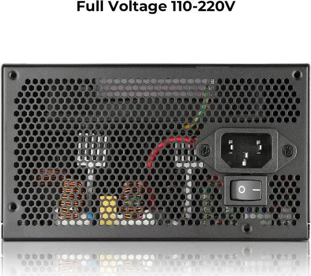 Alt view image 6 of 7 - 850W PSU Fully Modular RGB Power Supply Full Voltage 110-240V Standard ATX Form Factor with 24pin Motherboard Power Whisper-Quiet 120mm FDB Fan Active PFC for Desktop Gaming PC