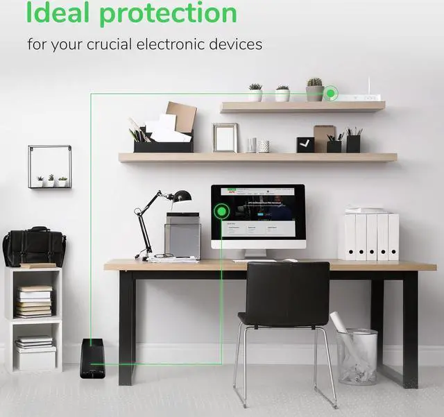 Alt view image 6 of 7 - APC UPS Battery Backup and Surge Protector, 600VA/330 Watts Backup Battery Power Supply, BE600M1 Back-UPS with USB Charger Port