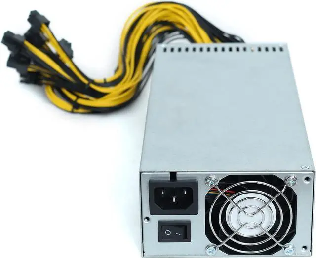Alt view image 6 of 7 - 2000W Desktop Power Supply Unit High Efficiency 6Pin Compatible for Server Miner Mining 10 Wire Mining Power Supply 2000w Modular Direct 6 Pin to for 6 Gpu