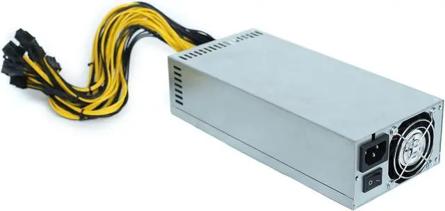 Alt view image 7 of 7 - 2000W Desktop Power Supply Unit High Efficiency 6Pin Compatible for Server Miner Mining 10 Wire Mining Power Supply 2000w Modular Direct 6 Pin to for 6 Gpu