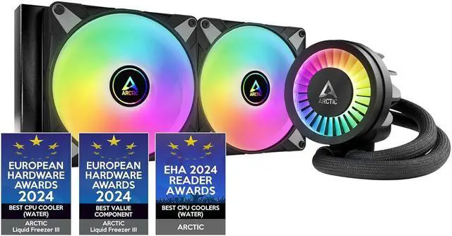 Main image of ARCTIC Liquid Freezer III 280 A-RGB - CPU AIO Water Cooler, Water Cooling PC, Intel & AMD, Efficient PWM-Controlled Pump, Fan: 2001900 RPM, LGA1851 and LGA1700 Contact Frame - Black