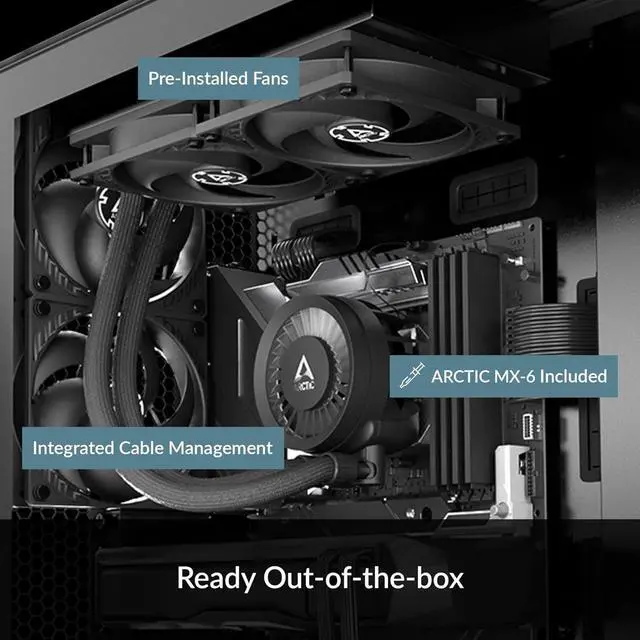 Alt view image 2 of 7 - ARCTIC Liquid Freezer III 240 - CPU AIO Water Cooler, Water Cooling PC, Intel & AMD, Efficient PWM-Controlled Pump, Fan: 2001800 RPM, LGA1851 and LGA1700 Contact Frame - Black