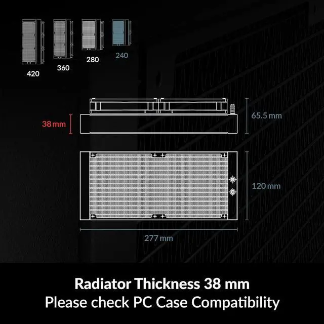 Alt view image 7 of 7 - ARCTIC Liquid Freezer III 240 - CPU AIO Water Cooler, Water Cooling PC, Intel & AMD, Efficient PWM-Controlled Pump, Fan: 2001800 RPM, LGA1851 and LGA1700 Contact Frame - Black