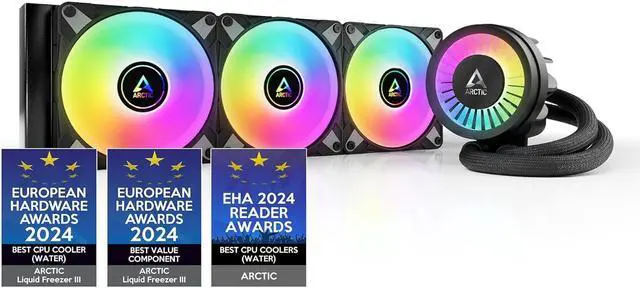 Main image of ARCTIC Liquid Freezer III 360 A-RGB - CPU AIO Water Cooler, Water Cooling PC, Intel & AMD, Efficient PWM-Controlled Pump, Fan: 2002000 RPM, LGA1851 and LGA1700 Contact Frame - Black