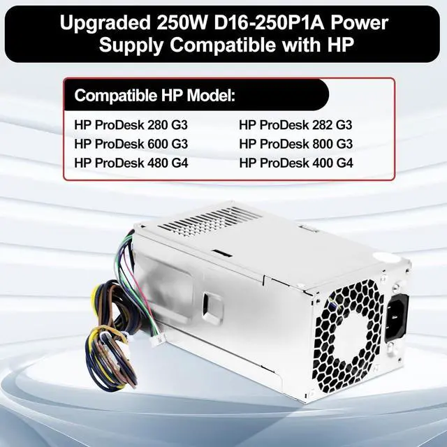 Alt view image 2 of 6 - LXun Upgrad D16-250P1A L08417-002 250W Power Supply Compatible with HP ProDesk 280 282 600 800 G3 480 400 G4 PCH022 L08417-004 901760-002 901761-001 901760-001 PA-2251-5 D16-250P2A Power Supply