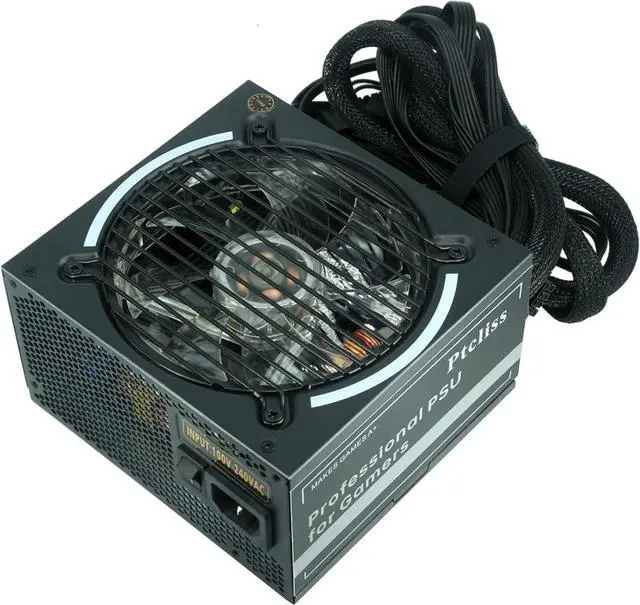 Main image of 650W GD650S ATX Gaming PC Power Supply 80+ Bronze PSU Non-Modular Power Supply Flat Black Cables RGB LED Fan