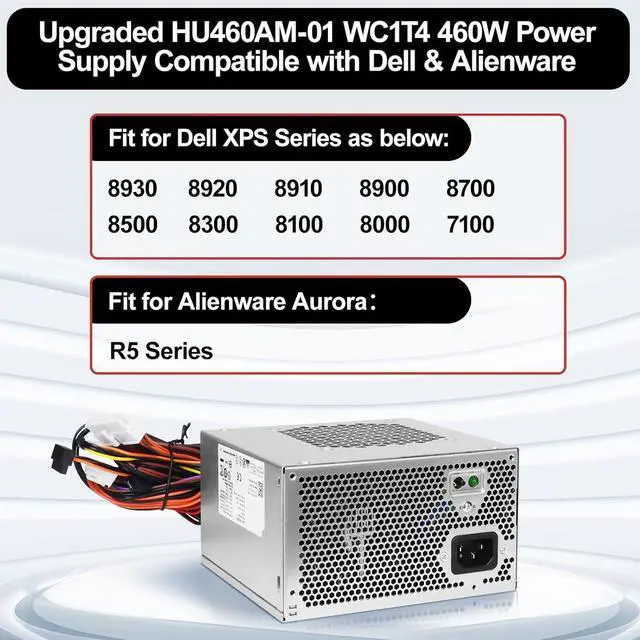 Alt view image 3 of 7 - LXun Upgraded HU460AM-01 460W Power Supply Compatible with Dell XPS 8920 8930 8910 8900 8700 8300 Alien-Ware Aurora R5 Replace DPS-460DB-15 WY7XX AC460AM-01 WC1T4 L350AM-00 D460AM-03 Power Supply