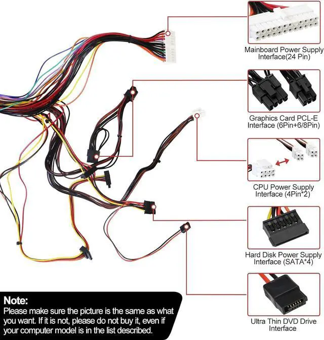 Alt view image 2 of 7 - LXun Upgraded HU460AM-01 460W Power Supply Compatible with Dell XPS 8920 8930 8910 8900 8700 8300 Alien-Ware Aurora R5 Replace DPS-460DB-15 WY7XX AC460AM-01 WC1T4 L350AM-00 D460AM-03 Power Supply