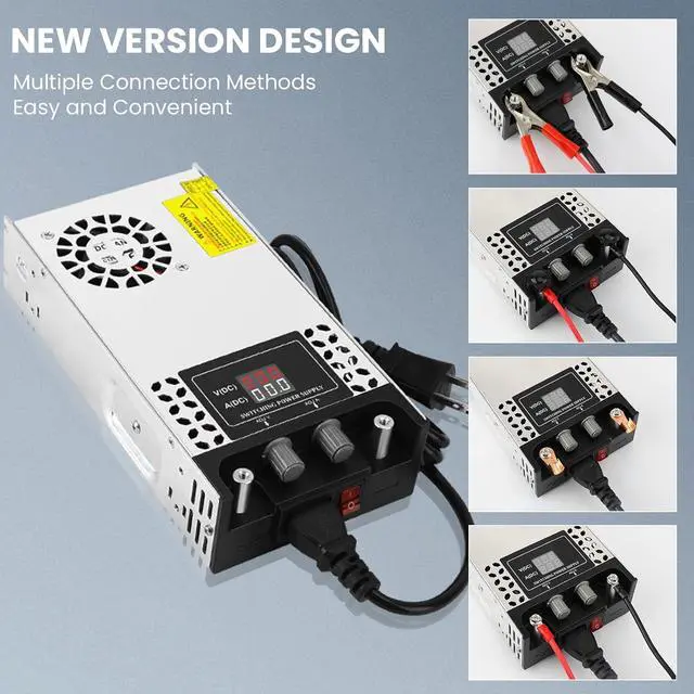 Alt view image 5 of 7 - Adjustable 0-24V Power Supply 25A 600W, 110V AC to DC 0-24V Buck Converter 0-25A 600W Power Supply with LCD Display Adjustable Voltage Current 110V/220V AC to 24V DC Converter