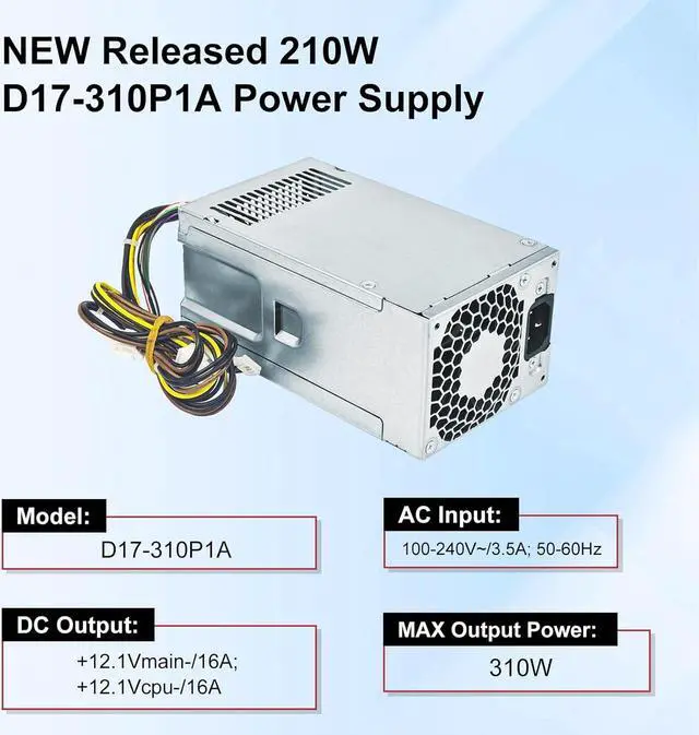 Alt view image 5 of 6 - LXun Upgraded L07305-002 310W Power Supply, D17-310P1A Power Supply Compatible with HP G3 G4 280 288 480 600 880 HP Z2 G4 SFF Workstation Replaces D16-250P2A D16-180P1B PCH023 PCG002 (4P + 4P + 7P)
