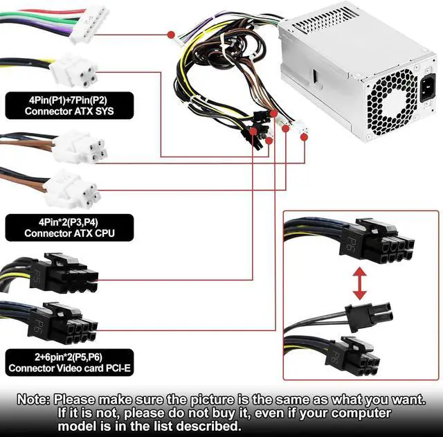 Alt view image 3 of 6 - LXun Upgraded PCK026 550W Power Supply Compatible with HP Z2 Z1 800 880 G4 G5 G6 Power Supply Replaces L75200-004 L75200-001 L77487-001 L76557-001 PA-5551-1HA PA-5501-2 PA-3401-2HA