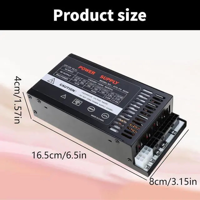 Alt view image 4 of 7 - ENP-7660B 110-264V Efficient 600W Modulars Power Supply for ITX Systems Overcurrent and Short Circuits Protections