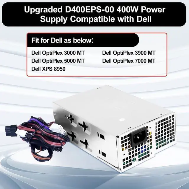 Alt view image 2 of 7 - LXun Upgraded D400EPS-00 400W Power Supply Compatible with Dell OptiPlex 3000 MT 3900 MT 5000 MT 7000 MT Replaces 0X4XV7 1GPJ DPS-400AB-44 A H400EPS-00 Power Supply (4+4) pin+(8pin)+(6+2) pin