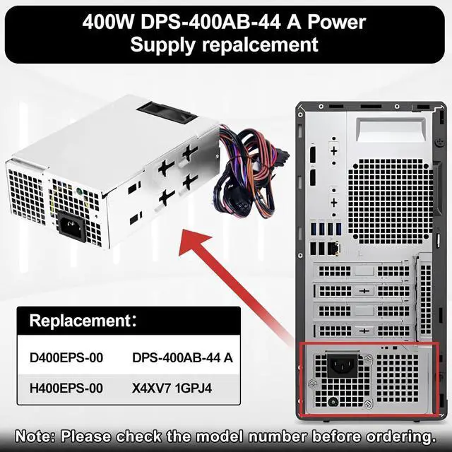 Alt view image 3 of 7 - LXun Upgraded D400EPS-00 400W Power Supply Compatible with Dell OptiPlex 3000 MT 3900 MT 5000 MT 7000 MT Replaces 0X4XV7 1GPJ DPS-400AB-44 A H400EPS-00 Power Supply (4+4) pin+(8pin)+(6+2) pin