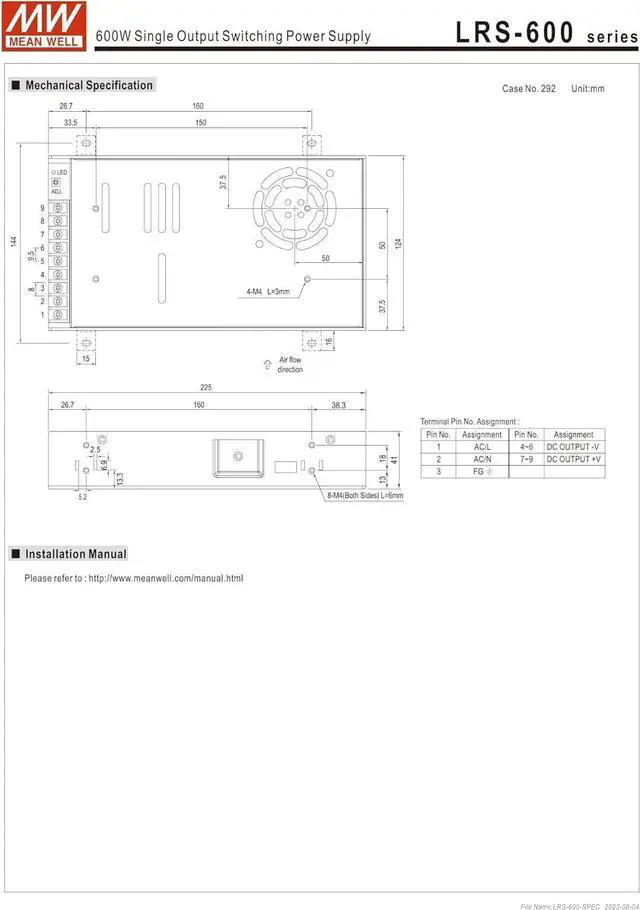Alt view image 6 of 6 - MEAN MELL Mean Well LRS-600-24 600W Single Output Switching Power Supply LRS-600 24V/25A