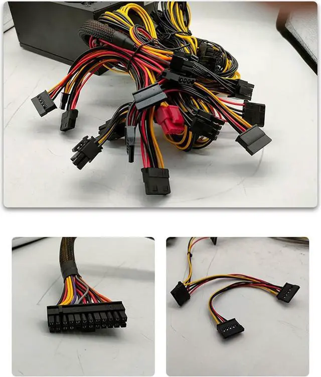 Alt view image 5 of 7 - 2000W Bitcoin Mining PSU PC Power Supply Computer Mining Rig 8 GPU ATX Ethereum Coin 12v 4 pin Power Supply