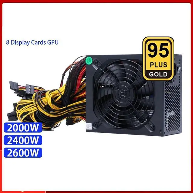 Alt view image 3 of 7 - 2000W 2400W 2600W 160V-240V ATX ETH Mining Bitcoin Power Supply 95% Efficiency for 3060 3070 3080 Miner Rig(1800W to 2000W B)