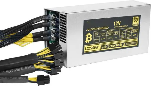 Main image of GUMMMY 2200W Motherboard Desktop ETH Power Supply Unit for BTC Bitcoin Ethereum Miner Mining PC Power Unit Efficiency 6Pin