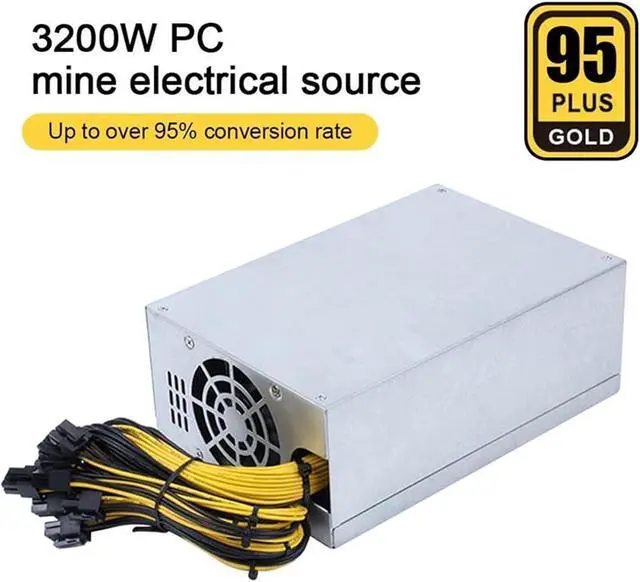 Alt view image 4 of 7 - 3200/2600/2400/2000W ETH Bitcoin Mining Power Supply 180-240V 10x6Pin 95% Efficiency Power Supply for Ethereum BTC Bitcoin Miner(2U 2600W)