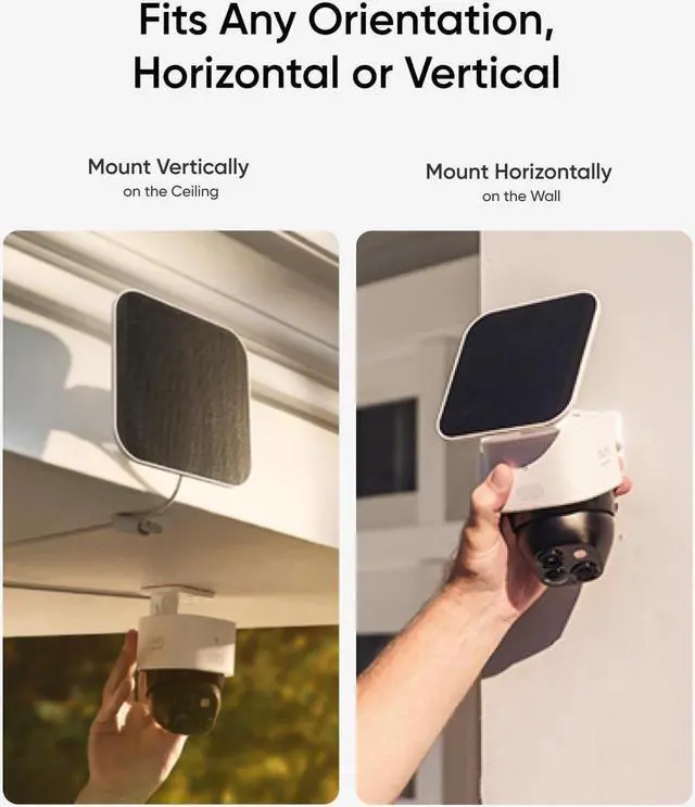 Alt view image 6 of 6 - eufy Security SoloCam S340, Solar Security Cameras Wireless Outdoor, Cameras for Home Security, 360° Pan & Tilt Surveillance, No Blind Spots, 2.4 GHz Wi-Fi, No Monthly Fee, HomeBase S380 Compatible