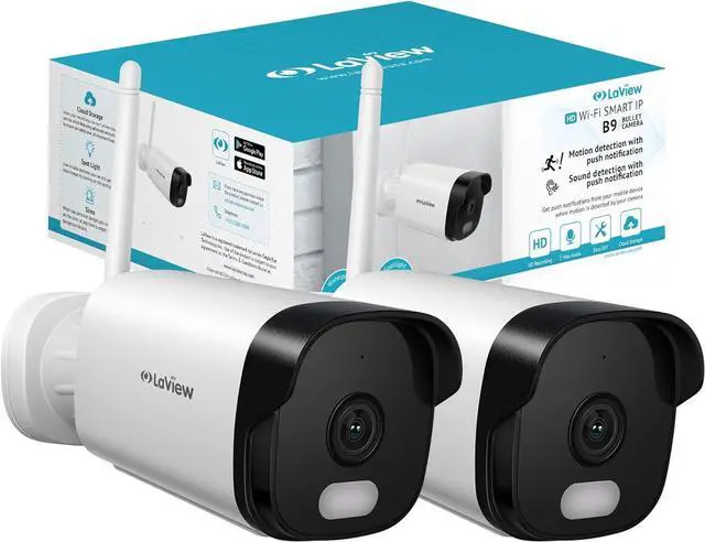 Main image of LaView 4K Outdoor Security Cameras,8MP HD Cameras for Home Security with AI Human Detection,IP65 Waterproof,2-Way Talk,Clear Night Vision,2.4G WiFi,SD Card Slot&US Cloud Storage,Work with Alexa(2pcs)
