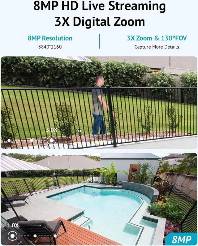 Alt view image 2 of 7 - LaView 4K Outdoor Security Cameras,8MP HD Cameras for Home Security with AI Human Detection,IP65 Waterproof,2-Way Talk,Clear Night Vision,2.4G WiFi,SD Card Slot&US Cloud Storage,Work with Alexa(2pcs)