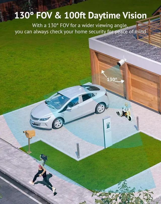 Alt view image 4 of 7 - LaView 4K Outdoor Security Cameras,8MP HD Cameras for Home Security with AI Human Detection,IP65 Waterproof,2-Way Talk,Clear Night Vision,2.4G WiFi,SD Card Slot&US Cloud Storage,Work with Alexa(2pcs)